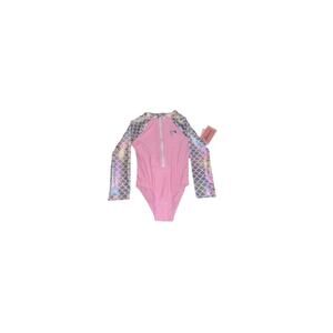 Floatimini Pink Mermaid Long Sleeve Rashguard 1 piece Swimsuit Size 4 NWT